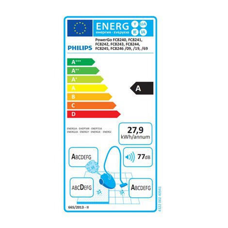 Philips | PowerGo FC8241/09 | Vacuum cleaner | Bagged | Power 750 W | Dust capacity 3 L | Black - 4